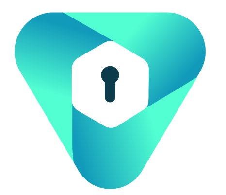 A stylized logo featuring a teal and cyan gradient triangular shield enclosing a white hexagon with a dark keyhole at its center, symbolizing security and verification. The imagery aligns with the post's theme of DataVLT as a "Verifiable Data Infrastructure," where the shield represents protection and the keyhole signifies secure, trusted access to AI-driven data solutions.