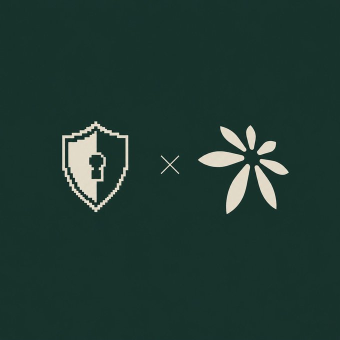 The image features a green background with two symbols, one of which appears to be a shield or a key, while the other symbolizes a flower. The text "난 지금 이게 통과되기만을 기다리는 @edeldotfinance". This suggests that the image is related to a post or content about digital security, possibly discussing the importance of protecting one's privacy and data in the modern world.

The symbols used in the image are simple yet powerful, representing both physical and digital protection. The shield symbolizes the idea of safeguarding oneself from potential threats, while the flower symbolizes the beauty and fragility of personal information that needs to be protected. This visual representation can serve as a reminder for users to take necessary precautions when it comes to their online presence and privacy.