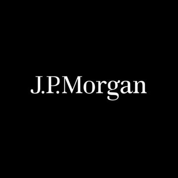 The image displays the white "J.P.Morgan" logo on a black background, representing the banking giant referenced in the post about the firm's bullish Bitcoin outlook.