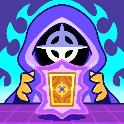 A hooded mystical figure holds a glowing orange card adorned with a cosmic symbol, set against a vibrant purple and turquoise backdrop featuring an alien-like emblem.

The image appears to be promotional artwork for the Everdraw RPG mint, visually representing the mystical or fantasy theme of the project that the poster decided to support despite negative sentiment (FUD) surrounding it.