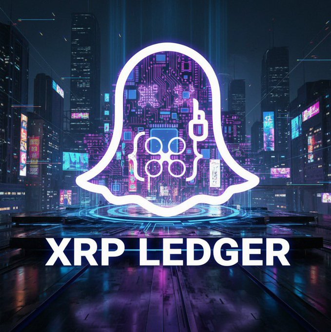 The image features an advertisement for a cryptocurrency called XRP Ledger, which is being promoted as a platform for Web3 applications. The background of the image shows a cityscape with buildings illuminated at night, creating a futuristic atmosphere. The text "XRP Ledger" and "focus on what is in the image and how it relates to the post" are present, indicating that this advertisement is related to the XRP Ledger project and its potential for Web3 applications.