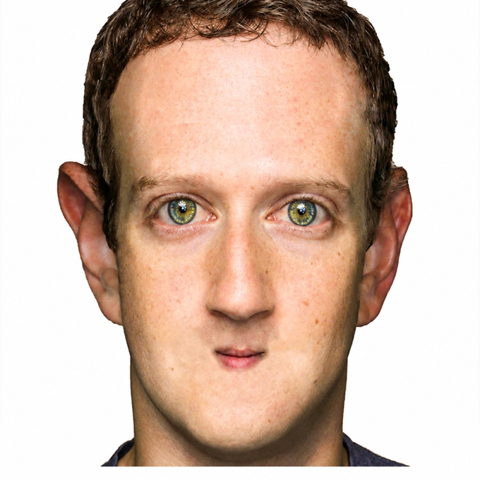 A detailed, photorealistic 3D rendering or portrait of a man with short brown hair, freckles, and green eyes against a white background.