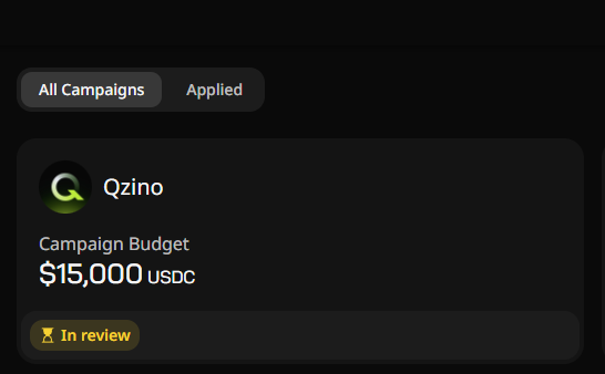 The image is a screenshot of a text box with information about campaign budget details. The main points are that there has been a review conducted, and the total budget used was $15,000 USDC.