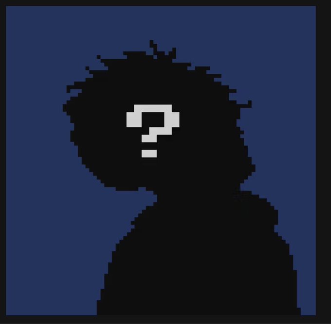 A dark pixelated silhouette of a head and shoulders against a blue background features a white question mark on the face, visually representing uncertainty or a mystery about whether another mint will be secured during the FCFS phase.