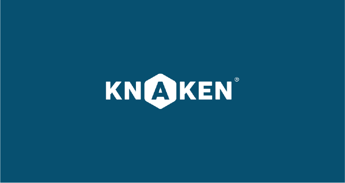 The image displays the Knaken logo in white text on a teal background, representing the crypto platform declared bankrupt by a Dutch court due to missing customer funds and insufficient assets to repay users.