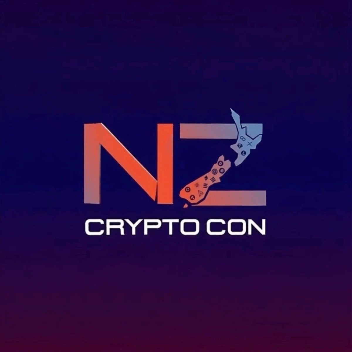 The image features a logo for a company named "NZ Crypton". The logo consists of an orange line with a blue border, which reads "NZ Crypton" in white letters. Below this, there's a small illustration of a country map rendered in shades of pink and purple. The background color is dark blue, providing a contrast to the vibrant colors of the logo. The image also contains text that reads "join us at @nzcrypton 2026".