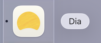 Digital illustration of a window or door with a yellow surfboard-shaped design and a small label with the text "Día" on a gray background.