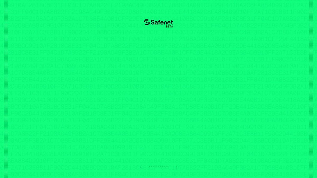 The image shows a green background with white text that reads "Safenet" followed by a list of transactions. The text also includes the words "400,000 attested transactions on Safenet Every one checked and secured onchain before it executed." This suggests that the image is related to a discussion or presentation about Safenet's security measures for self-custody.