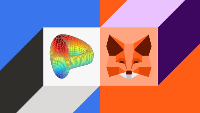 A bold geometric composition featuring a colorful 3D Klein bottle and a low-poly fox face in vibrant orange, blue, and purple tones. The bullish imagery aligns with the "Bullish on $CRV $CVX" caption, where CRV (Curve) shares a visual resemblance to the curved bottle shape, while the forward-facing fox suggests a confident, upward outlook on both tickers.