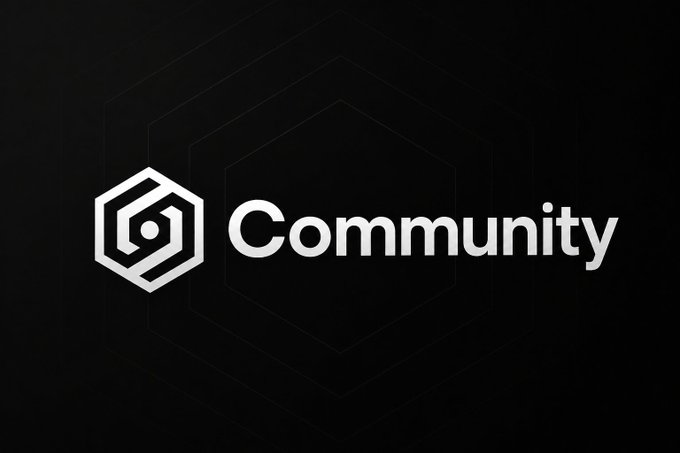 The image features a logo with the word "Community" written in white letters against a black background. The text is positioned centrally within the frame of the image, making it the focal point. The logo appears to be for an event or program related to cryptocurrency called the ORB token. The caption below the image provides additional information about the event and its purpose.