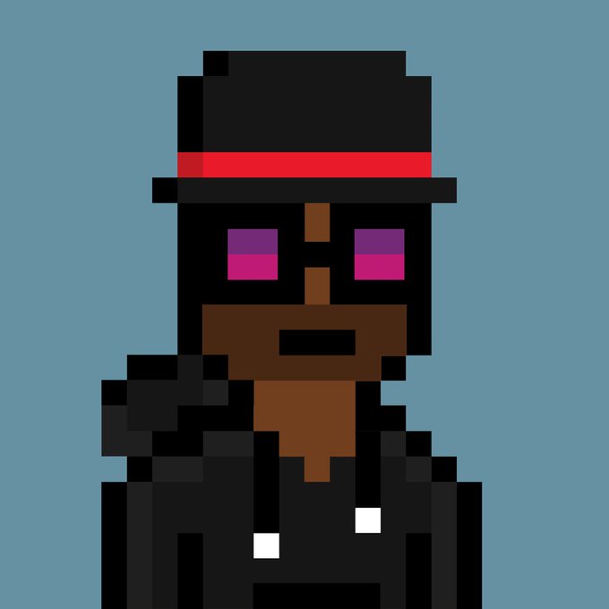 The image features a person wearing glasses, a black hat, and a hoodie with white trim. They are looking directly at the camera while standing against a blue background. The caption "V0 Punks" suggests that this might be an art project or a digital illustration created by someone named V0.