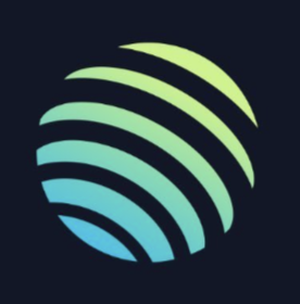 A stylized globe logo featuring curved horizontal bands in a gradient of yellow, green, and blue against a dark background, associated with Jupiter's launch of its onchain trading platform for graded Pokémon and One Piece trading cards on Solana.