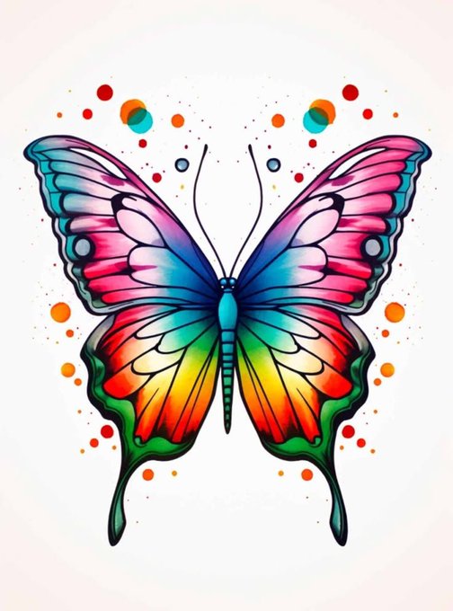 The image features a colorful butterfly with rainbow-colored wings spread out against a white background. The butterfly has pink, blue, green, orange, and yellow colors, creating a vibrant and eye-catching design. The text above the butterfly reads "Most networks consume computation. @quipnetwork wants computation to create value." This message is related to the image of the butterfly as it represents the idea that computing power can be used for creative purposes or other beneficial applications, rather than being solely consumed by network infrastructure.
