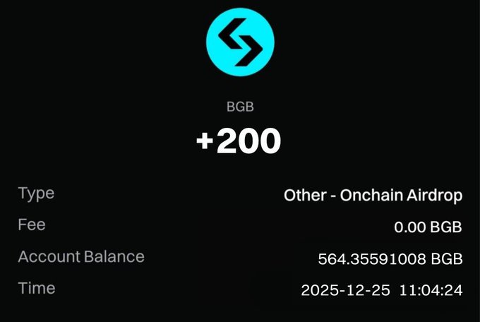 The image shows a black background with white text that reads "Other - Onchain Airdrop fee = 200 + 200". The text is positioned above an arrow pointing towards the center of the image.