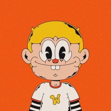 A cartoon illustration of a character resembling Where's Waldo with blonde hair, freckles, a red nose, and a white shirt with a yellow 'W' on an orange background.