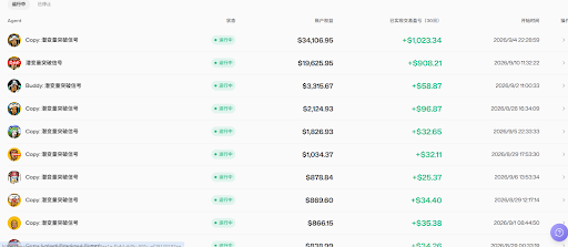 A webpage or app interface showing a leaderboard or ranking list with user avatars, usernames (mostly in Chinese), and monetary values in dollars, with dates like 2026/4/20 and 2026/4/19 visible.