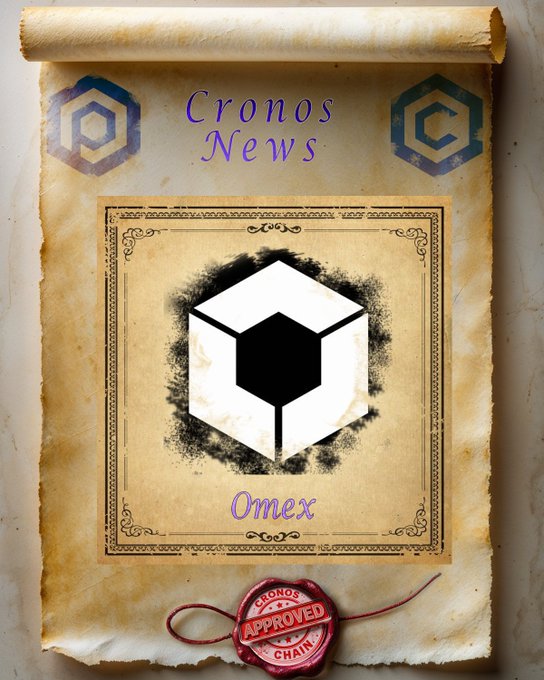 The image features an antique scroll that has been repurposed into a news page about cryptocurrency and NFTs, specifically focusing on Omex (Omex-Fi). The scroll is wrapped around a postage stamp, indicating its purpose for sending out mail or packages. This creative approach to conveying information showcases the old scroll in an entirely new context, emphasizing the novelty of the subject matter depicted within the post.