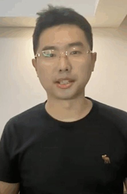 A man wearing glasses and a black t-shirt with a small logo appears in what looks like a video or live stream shot. The image accompanies news that Garret Bullish has flipped his Bitcoin position from long to short, closing his long for an $8.3 million profit before opening a 3x short on 500 Bitcoin.