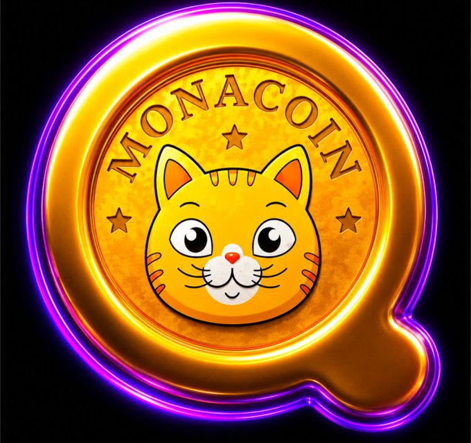 A glowing neon-outlined gold coin displays the "MONACOIN" ticker with a cartoon cat face at its center, completely unrelated to the accompanying $SOL airdrop promotion for Solana. The mismatch suggests the image is a generic crypto graphic reused to bait engagement for a potential scam giveaway.