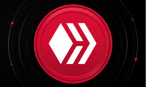 A red circular logo with a white stylized 'H' or arrow design on a black background with concentric circles.