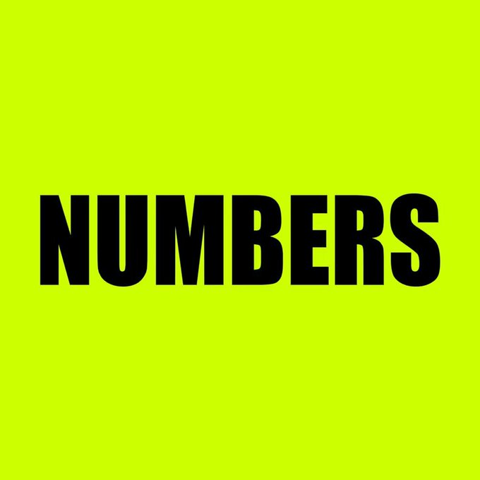 The word "NUMBERS" displayed in bold black text on a bright neon green background.