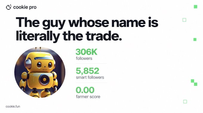 Cookie Pro profile card for Unipcs (@theunipcs) showing 306K followers, 5,852 smart followers, and a 0.00 farmer score, captioned with "The guy whose name is literally the trade," referencing his famous BONK trade that earned him the "Bonk Guy" nickname.