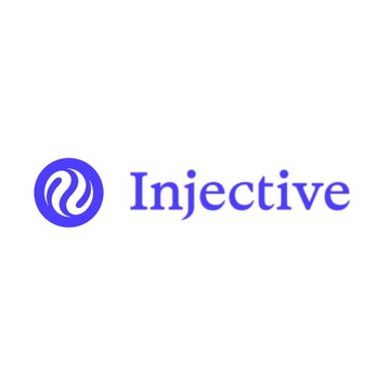 The Injective logo, featuring a blue circular emblem with a wave-like symbol next to the word "Injective" in purple text on a white background.