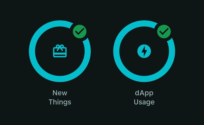 The image features two circular icons, one with a green checkmark and the other with a lightning bolt symbolizing "New Things", indicating that something new has been introduced or updated. The text below these icons reads "If you like it then you shoulda put a ring on it $SKR". This message suggests that there is an app or feature related to rings, and users who enjoy wearing rings might find this new update appealing.