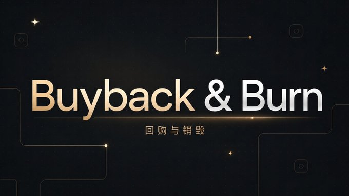 The image features a sleek black banner with elegant gold and white text reading "Buyback & Burn" alongside its Chinese translation "回购与销毁." It serves as a celebratory graphic marking the completion of "Buyback & Burn #1," visually emphasizing the milestone of burning 2.5M $AST tokens as referenced in the accompanying post.