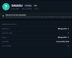 A screenshot of a mobile app interface for a project named 'SAGASU' showing a 'Help fast track this milestone' subscription tier page with options for 0.1, 1, and 5 SUI.