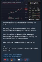 A Reddit post by u/_The_Mathematician on r/NVIDIA discussing a potential mini-duck Robotaxi launch, with a stock chart visible at the top.
