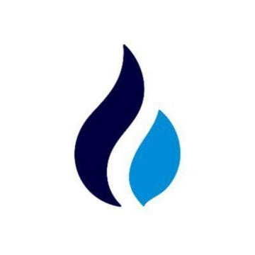 The image features a stylized logo of two overlapping teardrop or flame shapes in dark navy blue and bright cyan, representing the HTX (formerly Huobi) crypto exchange. This visual connects to the post by identifying HTX as the cryptocurrency exchange that has been sanctioned by the European Union for allegedly facilitating Russian users' evasion of sanctions, appearing in a list of 18 crypto-related companies targeted in the EU's latest sanctions package.