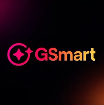 A digital logo reading 'GSmart' featuring a pink and orange star icon on a dark gradient background.