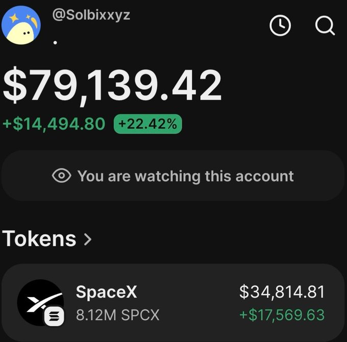 A screenshot of a computer monitor showing an Excel spreadsheet with several data points and text descriptions. The main title reads "You are watching this account". The spreadsheet includes columns for "SpaceX" (the company) and "Over $48,000 profit", as well as a column labeled "SSPCX". The spreadsheet also shows the value of the investment, which appears to be over $16,000. Additionally, there is text that reads "Tokens 8 12m SPCE X @ $14,939.42". The screenshot appears to be related to an online marketplace, where users are monitoring their investments and transactions on a particular platform, such as SpaceX's trading account, and sharing information with others about the value of the investment or any transactions that may have taken place.
