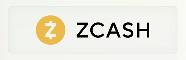 A logo featuring a yellow circle with a white 'Z' next to the text 'ZCASH'.