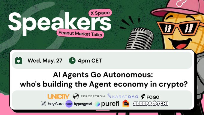 xtraordinary AI agents promote peanut butter at a virtual event, with a cartoon peanut character and text promoting the Agent Economy.
