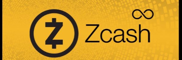 The image features a banner with a logo for Zcash, which is an online currency exchange platform. The logo consists of a black circle containing a dollar sign inside, surrounded by a yellow border. Below the logo, there's text that reads "Zcash" and "infinity". The background color of the image is gray, providing a neutral backdrop to highlight the logo and its message.