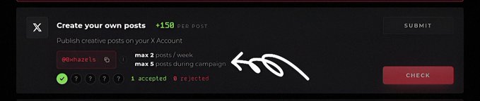 A screenshot of an X (Twitter) post creation interface showing 'Create your own posts +150 PER POST' for an account @ohhazzle, with a signature in the middle.