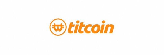The image shows a logo banner featuring an orange Bitcoin-style symbol with a "W" inside a circle, followed by the text "titcoin" in orange lowercase letters. This banner was added for the Solana token $Titcoin on Moby, serving as its visual branding on the platform.
