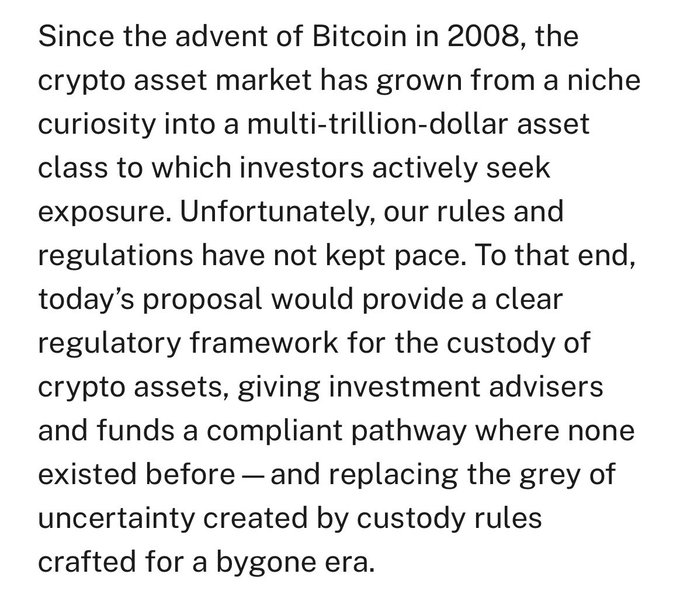 A text excerpt discussing crypto asset regulation, beginning: 'Since the advent of Bitcoin in 2008, the crypto asset market has grown from a niche curiosity into a multi-trillion-dollar asset class...'