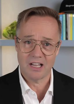 Jason Calacanis, host of the All-In podcast, is shown mid-speech wearing large glasses and a dark blazer, delivering his critique that LongHorn Steakhouse offers "very mid steak," with colorful bookshelves visible in the background of his home studio.