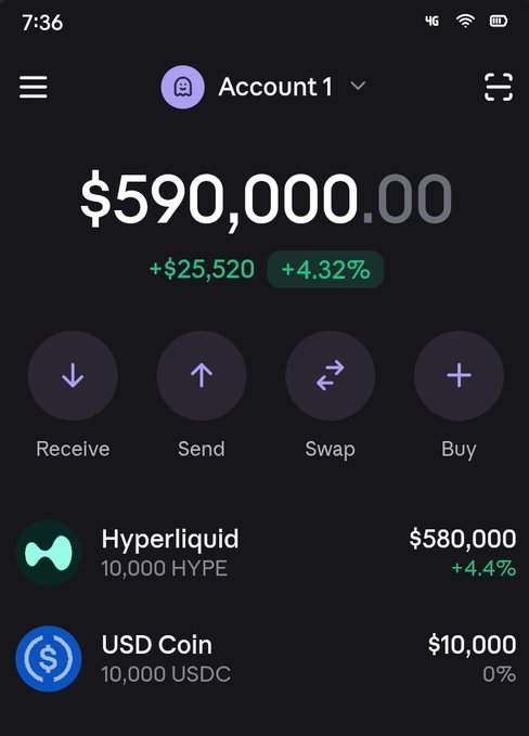 The image shows a screenshot of an app screen with various options displayed for users. One of the options is "Account 1", which has a balance of $50,000. The other options include "Receive", "Send", "Swap", and "Buy". The text on the screen reads "be honest is 10,000 ?". This message seems to be related to the app's purpose or feature, possibly encouraging users to engage in ethical practices within the cryptocurrency world.