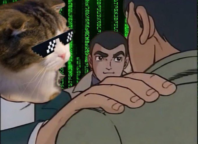 The image features a cartoon cat wearing sunglasses, with a person's arm around its neck. In the background, there are green lines of code that appear to be related to a video game or computer program. The caption reads "Starting to do buybacks and dex now $coded for millions". This suggests that the image is related to a gaming or computer-related context, possibly featuring a character from a video game with sunglasses as part of its attire.