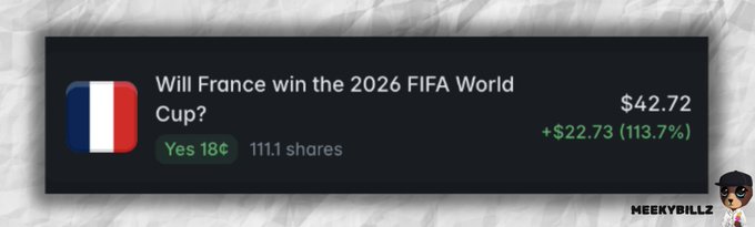 The image contains a wager on a future sporting event and shows a wining percentage increase.