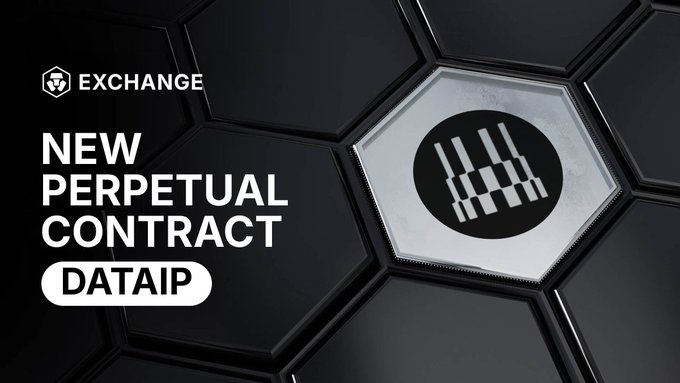 The image announces a new perpetual contract for DATAIP on the Exchange, featuring the CRO logo.