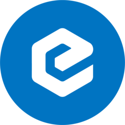 A blue circular logo featuring a stylized white lowercase "e" inside a hexagonal shape, representing the eCash (XEC) cryptocurrency. The image serves as the brand icon accompanying the news of eCash's network activity surging 88% with 8.5M transactions on July 10.