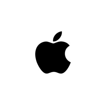 The image shows the black Apple logo silhouette centered on a white background. The accompanying post relates to the logo, reporting that Apple is hiring a Crypto stablecoin lead for Apple Pay, signaling the company's potential move into cryptocurrency.