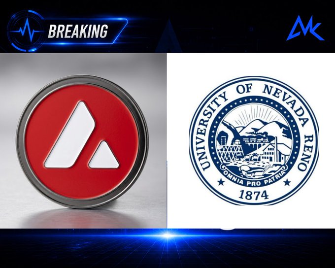 A news-style graphic with a 'BREAKING' banner showing the Apex Legends logo alongside the seal of the University of Nevada, Reno (Omnia Pro Patria, 1874), indicating a partnership announcement.