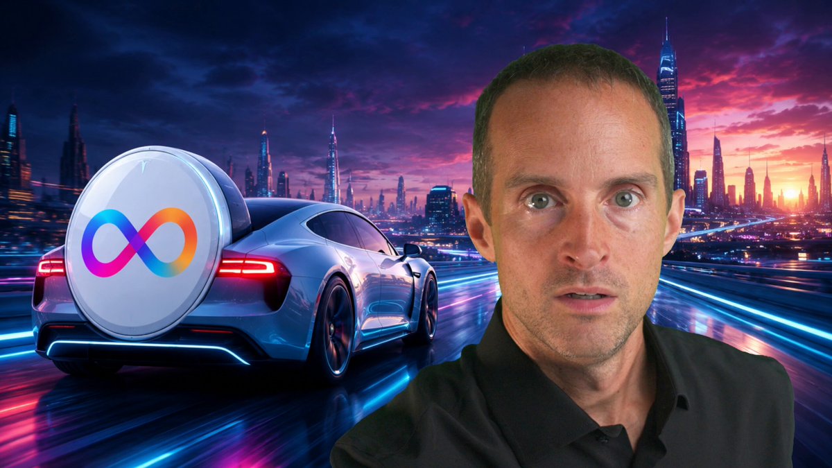 The image features a man wearing a black shirt standing next to a silver car that has an "I" on its back. There are also some buildings visible behind them, suggesting they might be located near a city center or urban area. The caption of the image reads, "Internet Computer Protocol $ICP is the Tesla of blockchain infrastructure because, like @Tesla with electric cars, ICP is proving the future before the rest of the crypto market fully understands it." This statement connects the man and the car to the concept of Bitcoin and cryptocurrency, implying that they are both pioneers in their respective fields.
