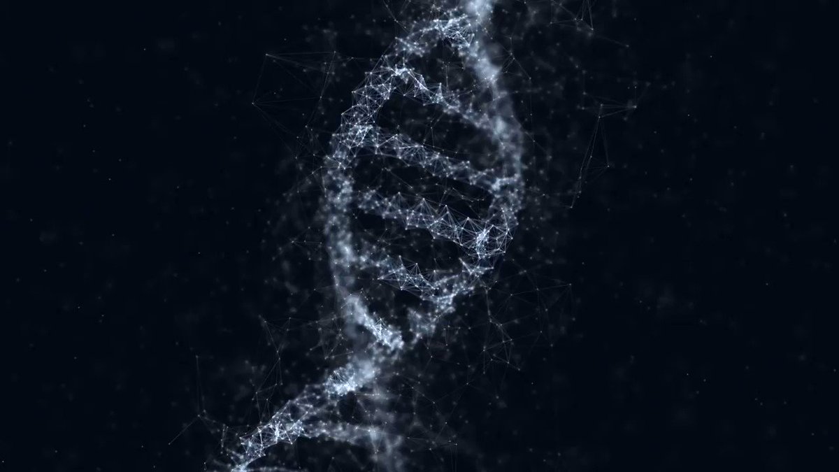 The image features a close-up view of a DNA double helix, which is composed of numerous lines and dots representing the genetic code. The background appears to be black with white particles scattered throughout, creating an abstract effect that emphasizes the structure of the DNA. The caption below the image provides context about Bitcoin's origin by comparing it to planting a tree, highlighting the importance of factors such as timing, soil distribution, and community involvement in its success.